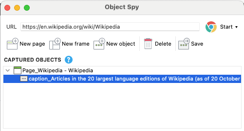 Capture a web object to store in Katalon Studio Object Repository