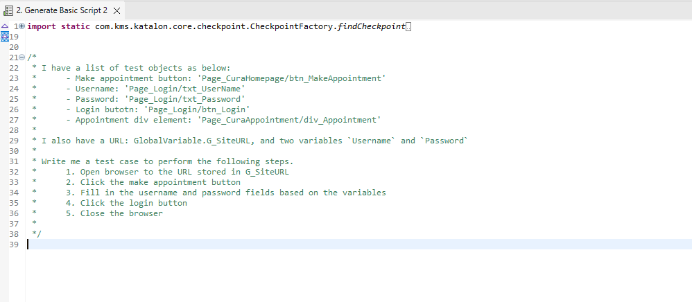 Prepare the StudioAssist prompt by describing the scenario you want to test in plain language
