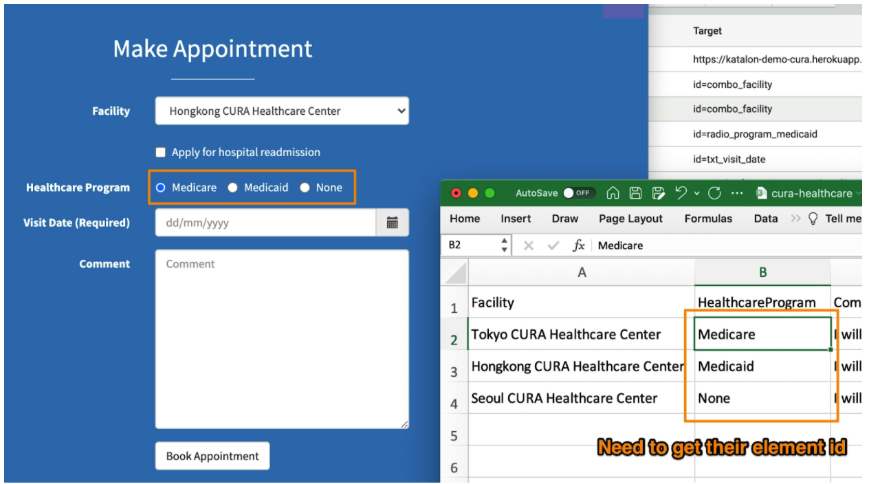 web object element id